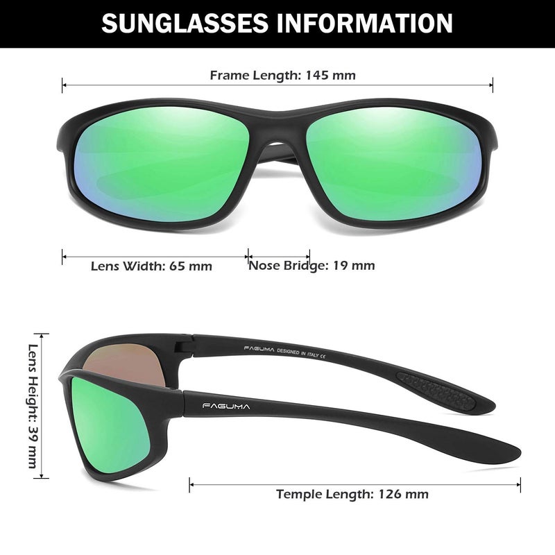 FAGUMA Polarized Sports Sunglasses For Men Cycling Driving Fishing UV400 Protection - Image 4